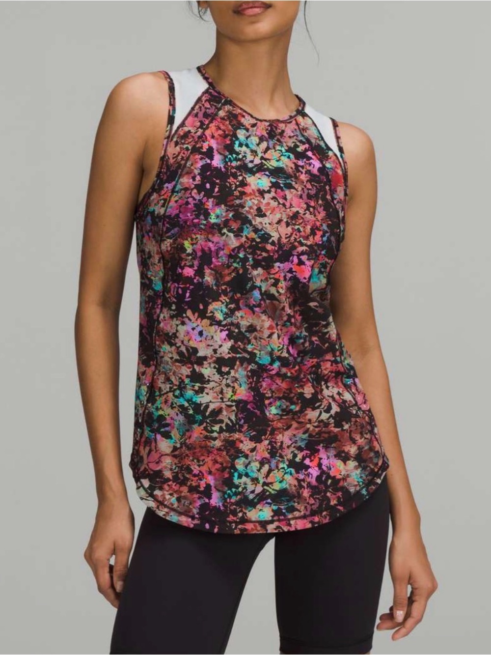 Lululemon Sculpt Tank II Stencil Blossom Multi Floral Mesh Women’s 6/Medium Gym